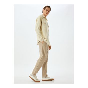 Pantaloni din amestec de bumbac cu snur de ajustare