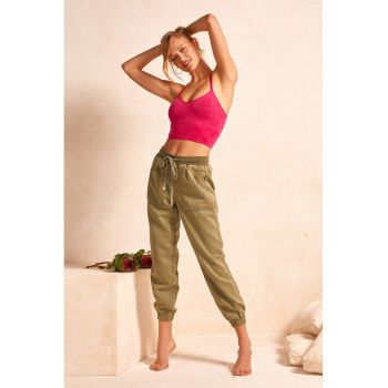Pantaloni jogger din lyocell si bumbac
