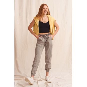 Pantaloni jogger din lyocell si bumbac
