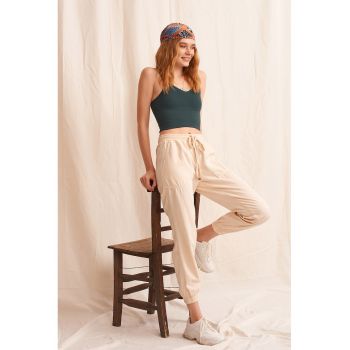 Pantaloni jogger din lyocell si bumbac
