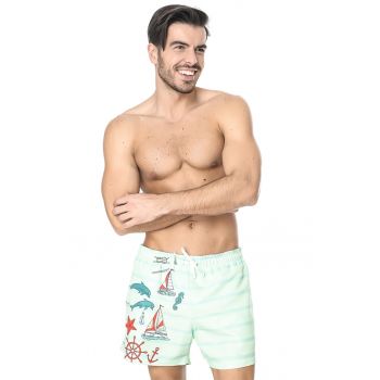 Pantaloni scurti de baie cu imprimeu nautic