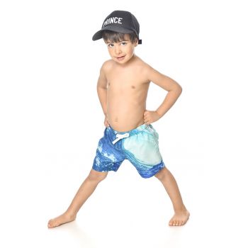 Pantaloni scurti de baie cu model si snururi de ajustare