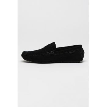 Pantofi loafer din piele intoarsa cu model uni