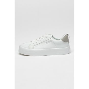Pantofi sport din piele ecologica cu logo