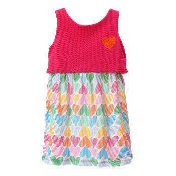 Rochie combi cu imprimeu cu inimi
