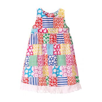 Rochie de bumbac cu imprimeu patchwork