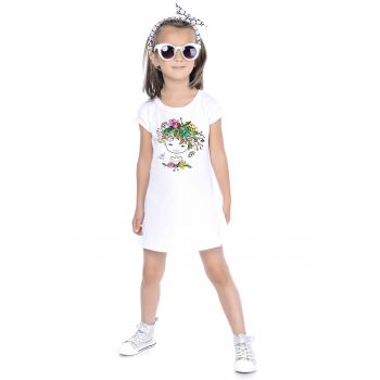 Rochie din bumbac cu imprimeu