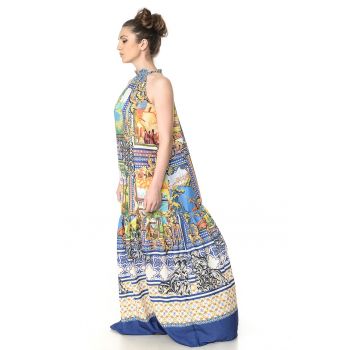 Rochie maxi cu imprimeu grafic