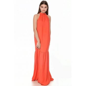 Rochie maxi de bumbac cu decolteu american