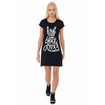 Rochie-tricou de bumbac cu croiala in A