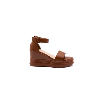Sandale wedge cu catarama