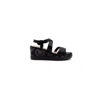 Sandale wedge din piele ecologica
