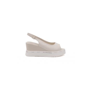 Sandale wedge din piele ecologica