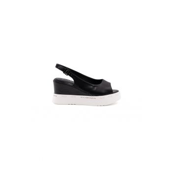 Sandale wedge din piele ecologica