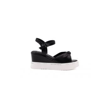 Sandale wedge din piele ecologica