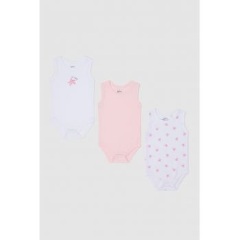 Set de body-uri de bumbac cu imprimeu - 3 piese