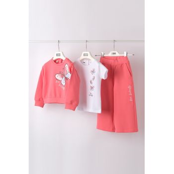 Set de imbracaminte cu fluturi - 3 piese