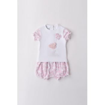 Set de pantaloni scurti si tricou cu model