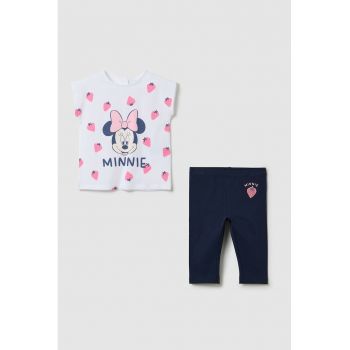 Set de tricou cu imprimeu Minnie Mouse si colanti