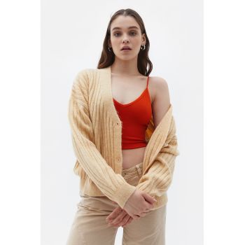 Top crop cu bretele subtiri