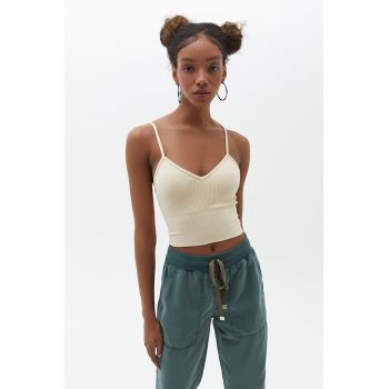 Top crop cu decolteu in V