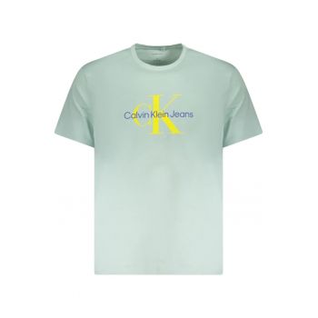Tricou barbati - cu imprimeu central - Regular fit - Verde deschis -