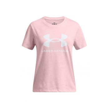 Tricou cu decolteu la baza gatului si imprimeu logo