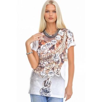 Tricou cu imprimeu supradimensionat
