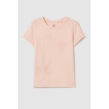 Tricou din bumbac cu broderie
