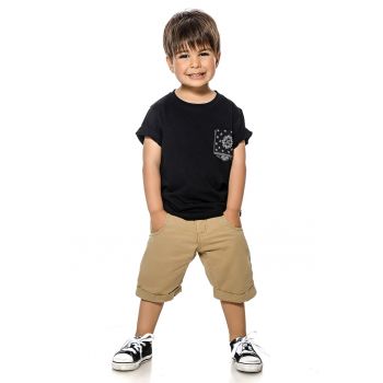 Tricou din bumbac cu buzunar aplicat