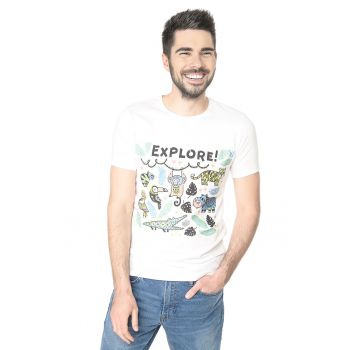 Tricou din bumbac cu imprimeu cu animale