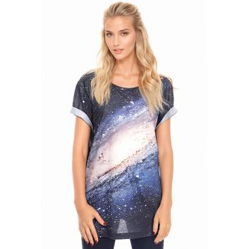 Tricou lejer cu imprimeu cosmic
