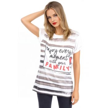 Tricou lejer cu imprimeu text