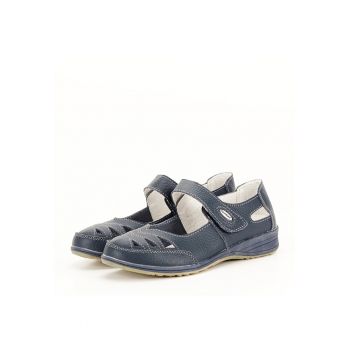 Balerini piele naturala B-5050 bleumarin M4 441