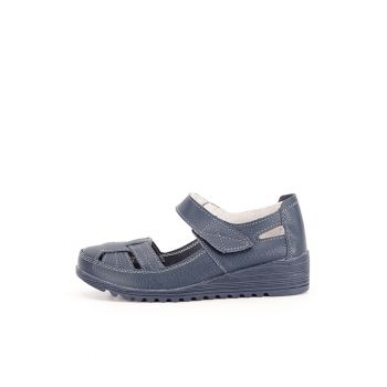 Balerini piele naturala Carina bleumarin M4 7994