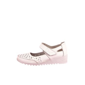 Balerini piele naturala Corina albi M4 8445