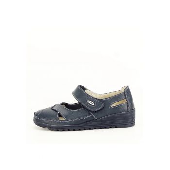 Balerini piele naturala Teo bleumarin M5 8424