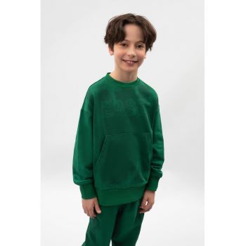 Bluza de trening cu decolteu la baza gatului si maneci cazute