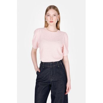 Bluza texturata cu maneci bufante