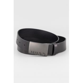 Curea de piele cu placuta metalica Gerald