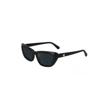 Ochelari de soare cat-eye cu logo - Negru - Argintiu -