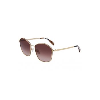 Ochelari de soare hexagonali cu lentile in degrade - Maro taupe -
