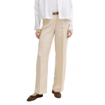 Pantaloni din amestec de in cu pliuri
