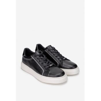 Pantofi barbati din piele naturala neagra