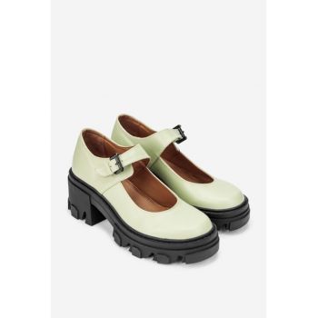 Pantofi dama verzi din piele