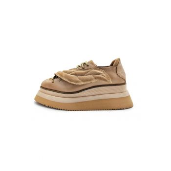 Pantofi flatform din piele cu varf ascutit