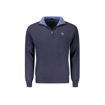 Pulover cu fermoar barbati - cu mini logo brodat - Regular fit -