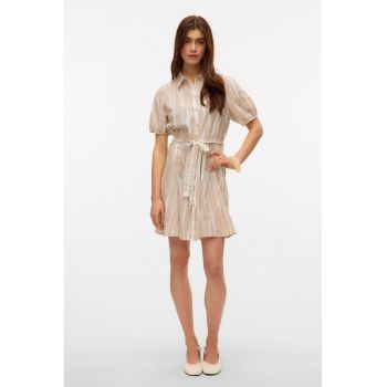 Rochie-camasa de bumbac organic cu cordon