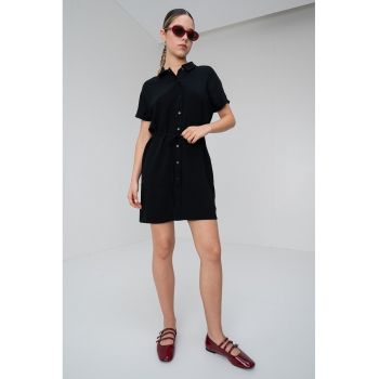Rochie-camasa mini cu un cordon in talie