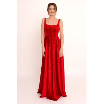 Rochie lunga din catifea Aurora